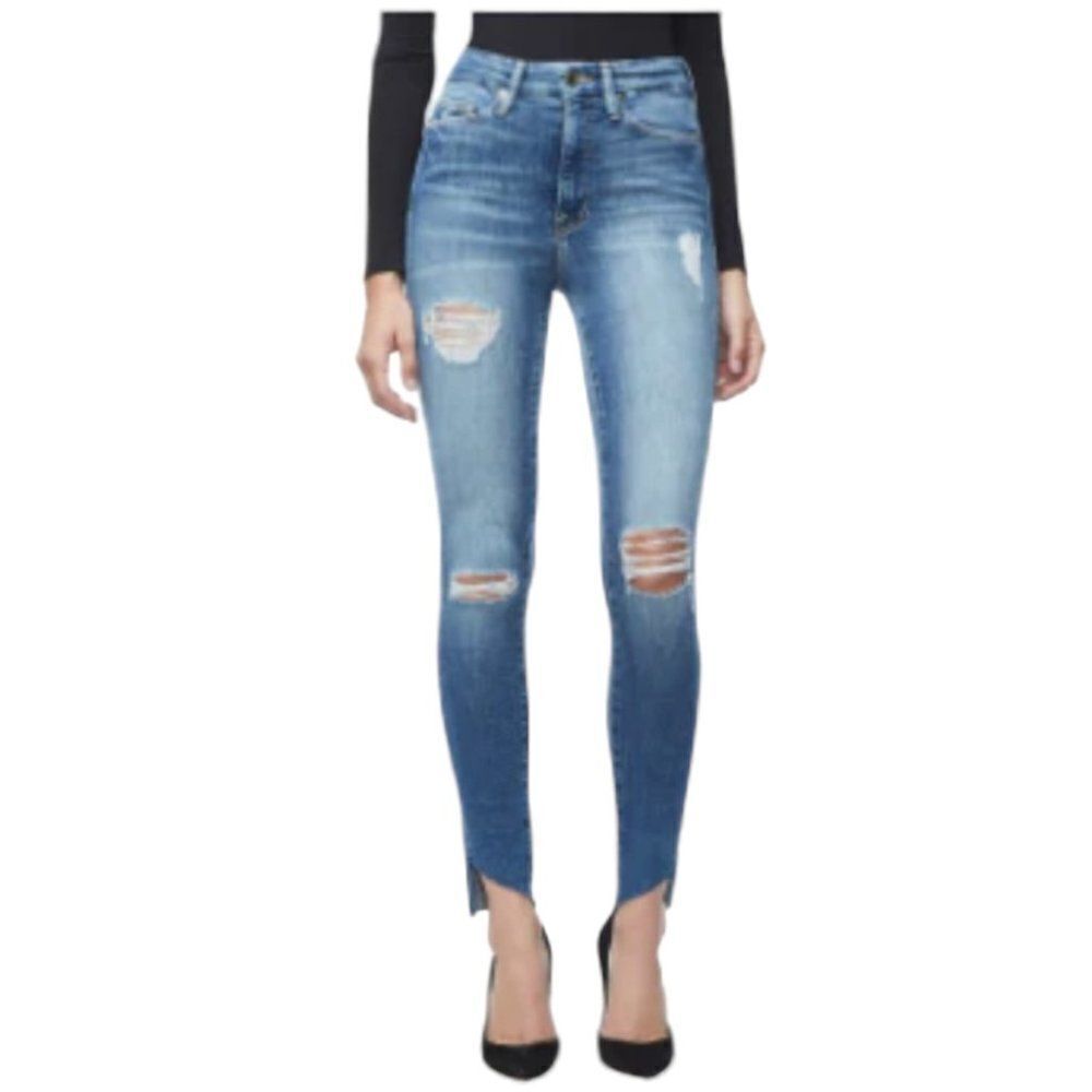 Good American High Rise Blue Skinny Jeans